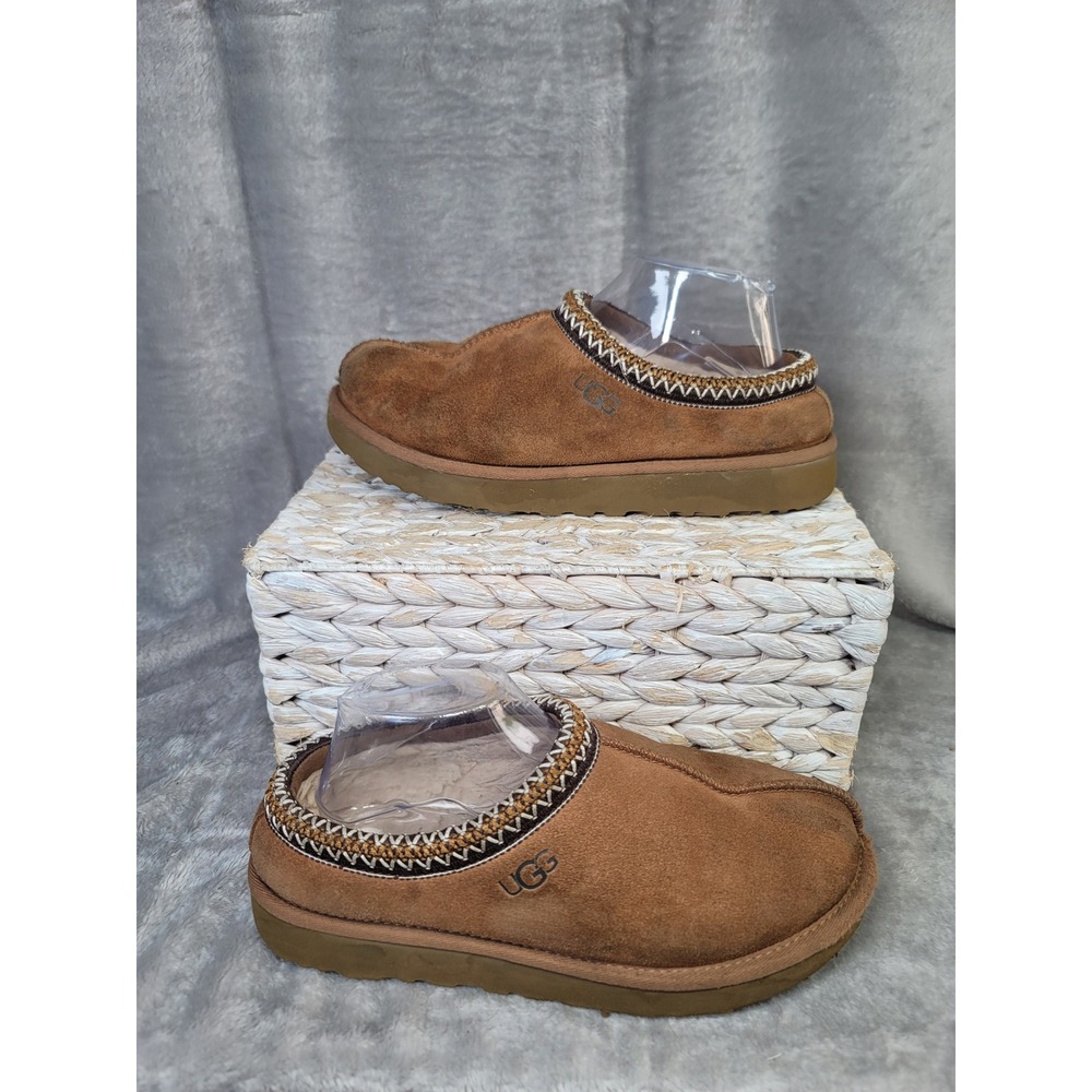 UGG Tasman Chestnut Suede Slippers Women Size 9 Apres Ski Cozy Cabin Scandi Y2K